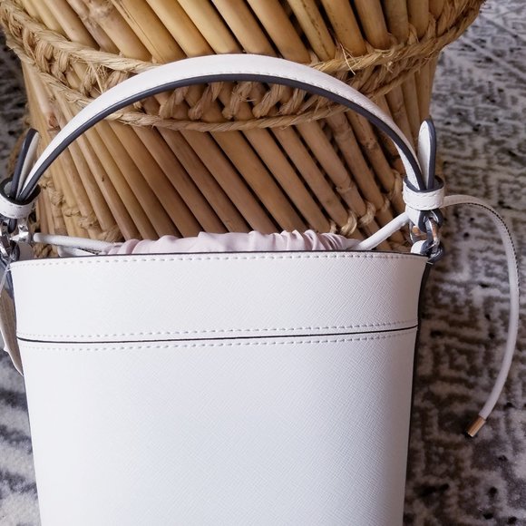 kate spade Bags Kate Spade Optic White Small Bucket Crossbody Bag